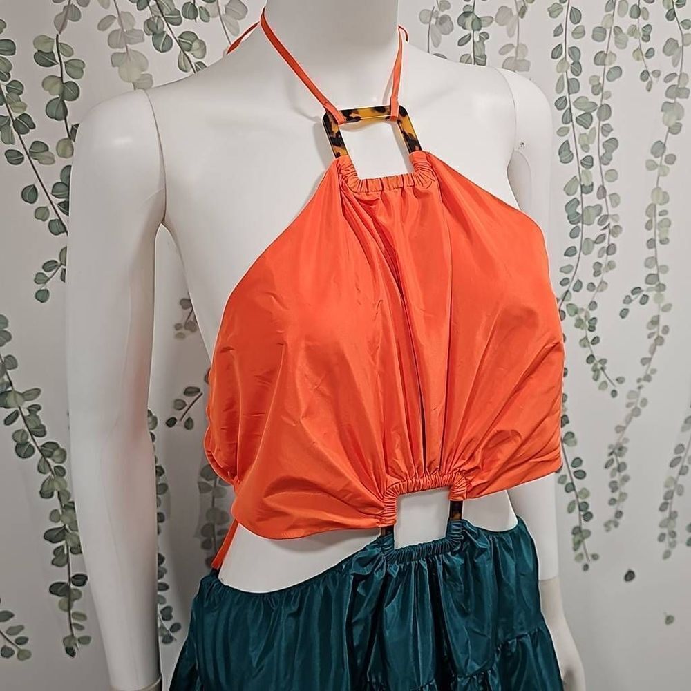 NWOT Staud Dome Taffeta Cut-Out Maxi Dress Size L - Picture 6 of 12